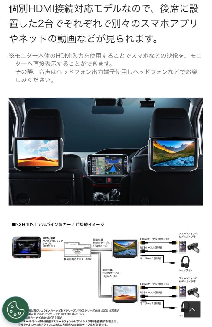 【マイケル】ALPINE アルパイン　ヘッドレストモニター