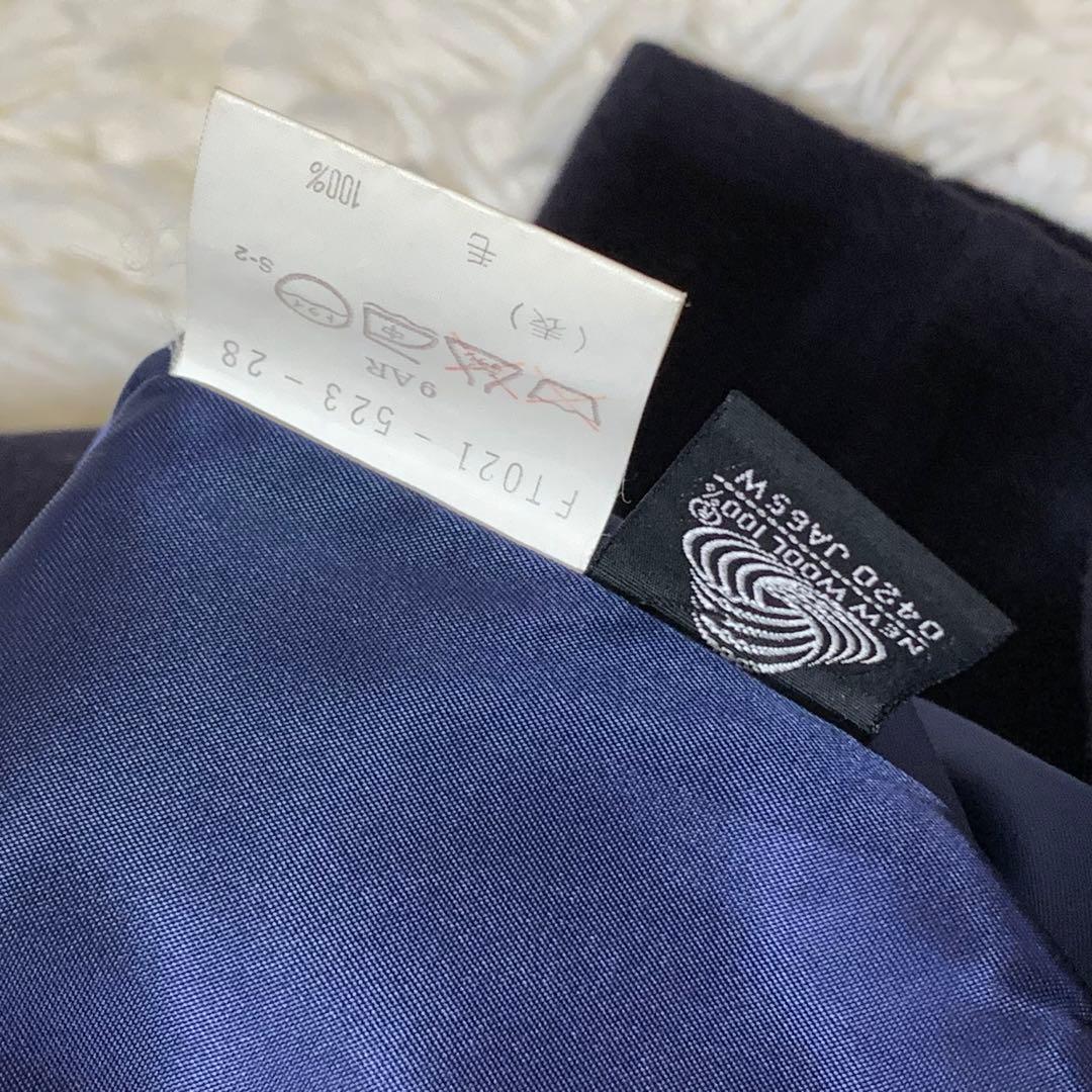 美品　バーバリーズ　金ボタン　カシミヤ混　ダブルチェスターコート　ネイビー