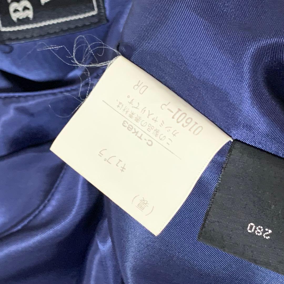 美品　バーバリーズ　金ボタン　カシミヤ混　ダブルチェスターコート　ネイビー