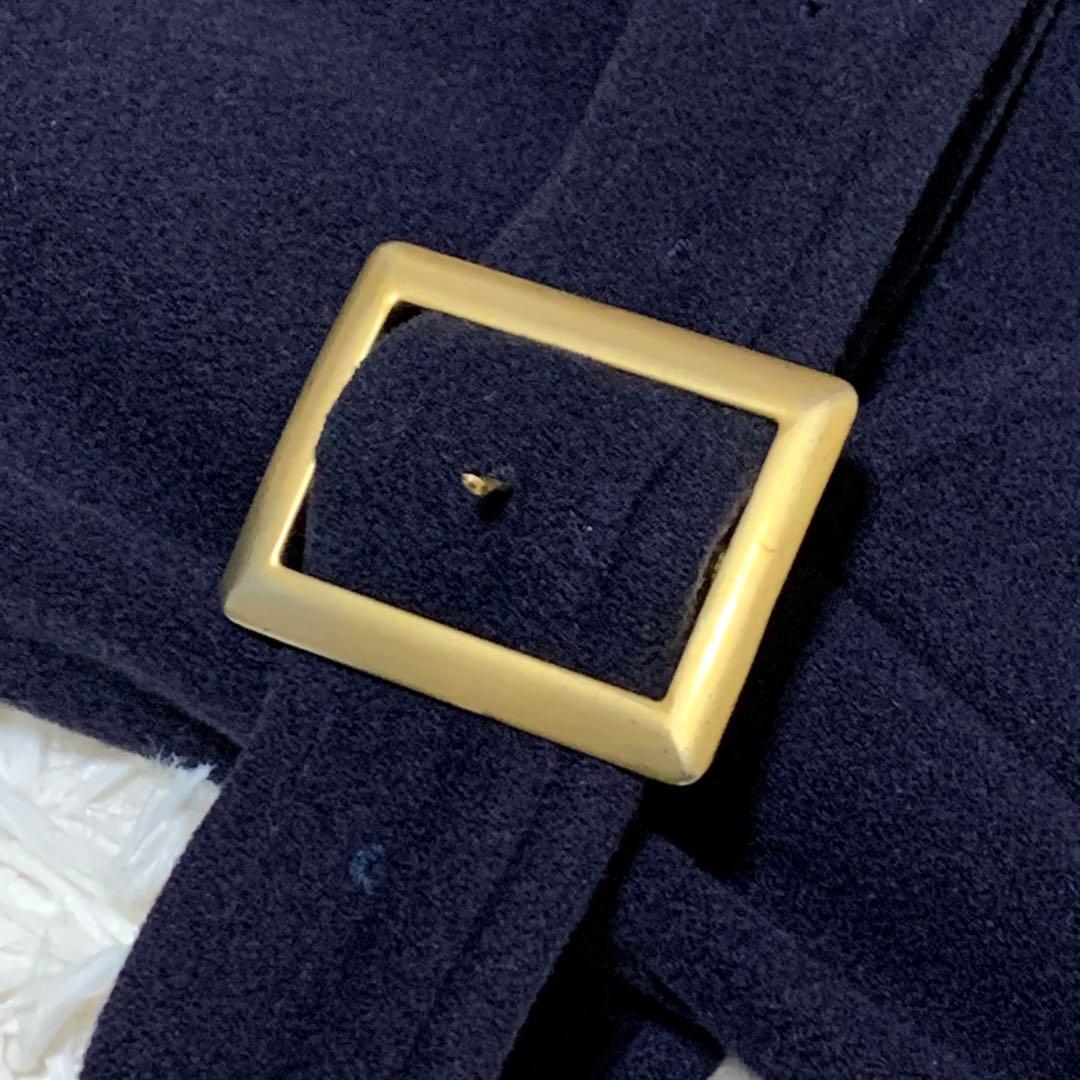 美品　バーバリーズ　金ボタン　カシミヤ混　ダブルチェスターコート　ネイビー