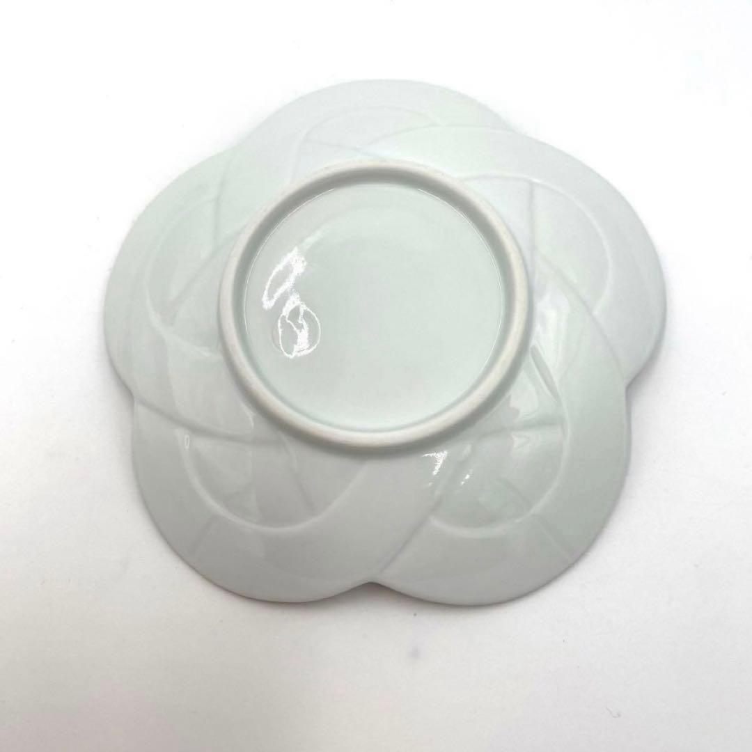 【新品】有田焼田清窯　太白プラチナ線梅結び銘々皿　縁起物