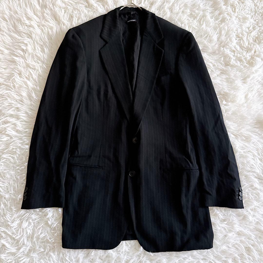 ジョルジオアルマーニ スーツ セットアップ ストライプ柄 ブラック 黒