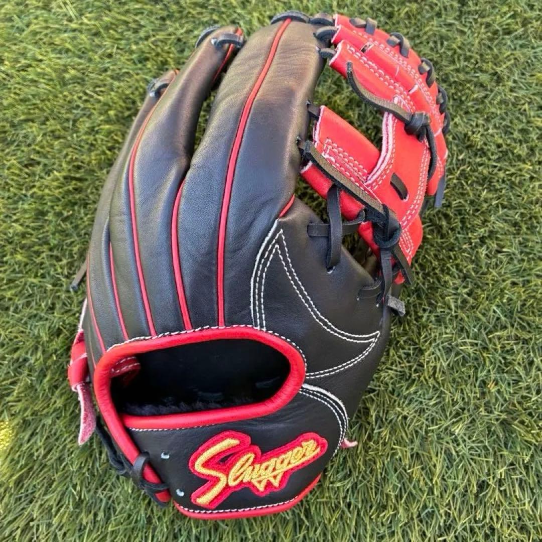 久保田スラッガー　久保田Slugger 軟式グローブ 黒/赤