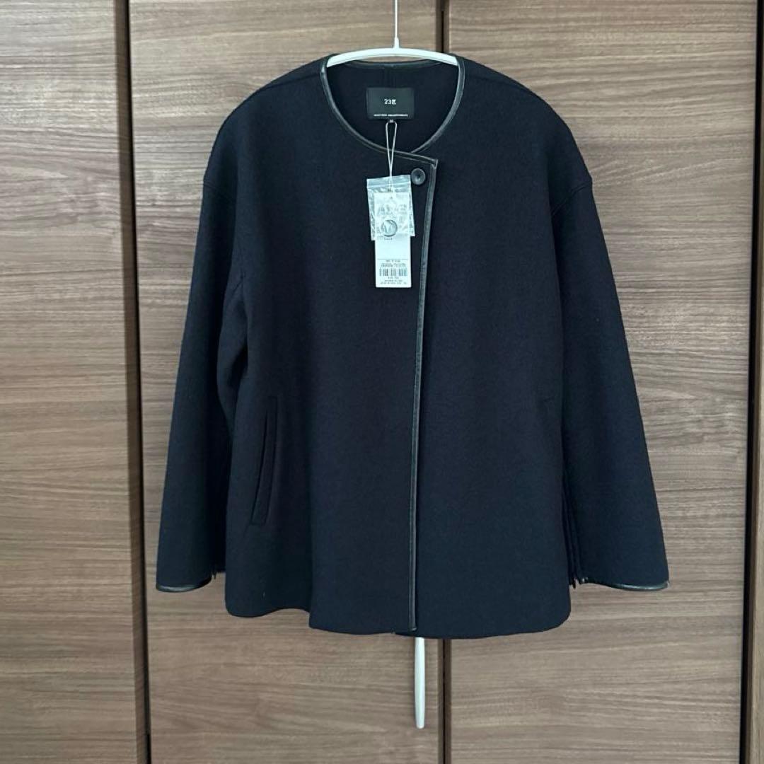 23区　コンプレストパイル　ノーカラーアウター