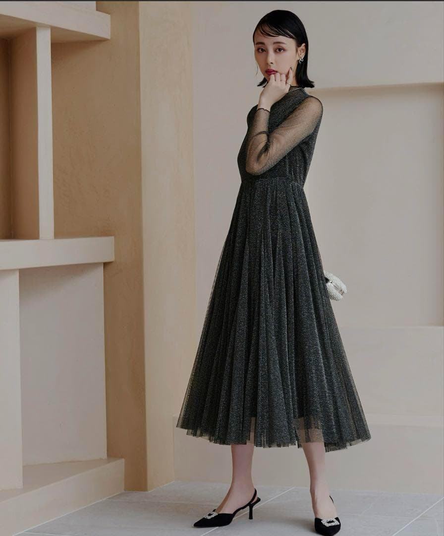 RUIRUE BOUTIQUE ルイルエブティック ラメチュールメロウワンピース