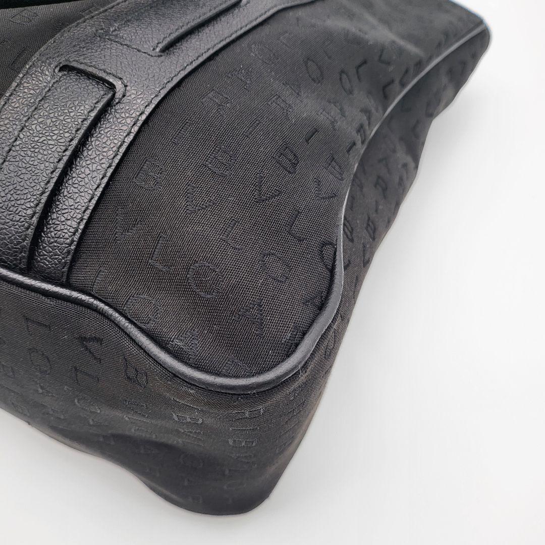 ブルガリ ロゴマニア トートバッグ ハンドバッグ ブラック キャンバス レザー