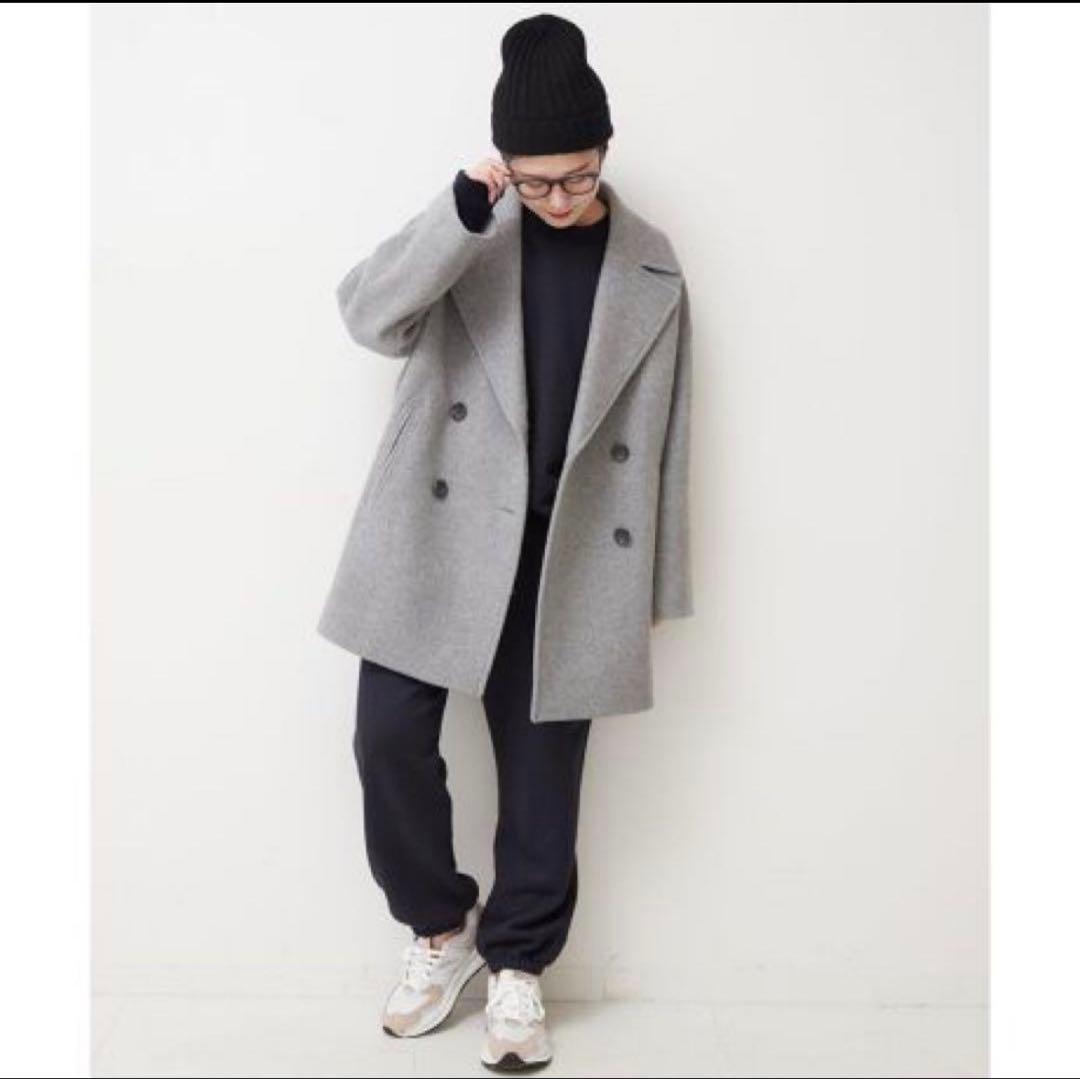 美品 spick&span WメルトンPコート グレー36