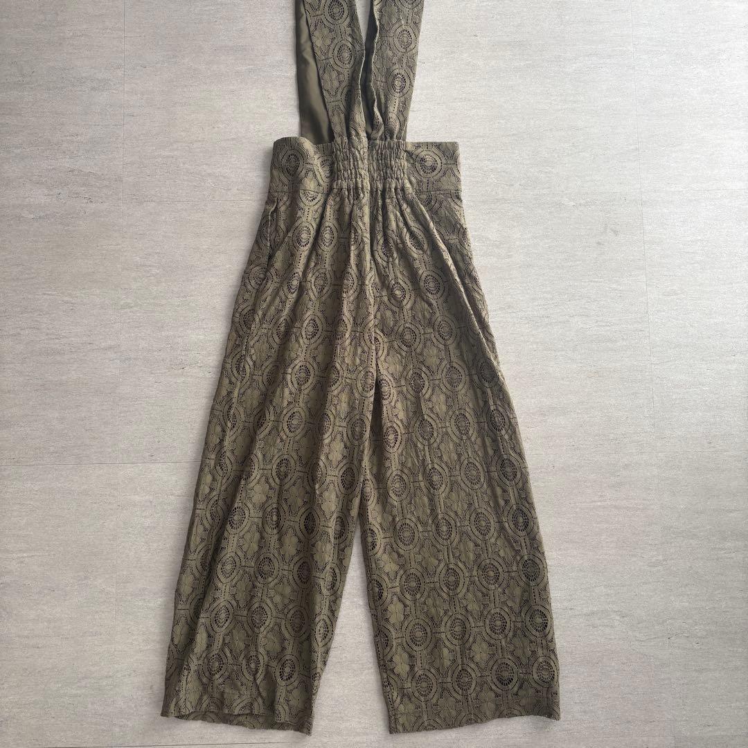 kana レースセットアップ オールインワン Mサイズ 上品カーキ