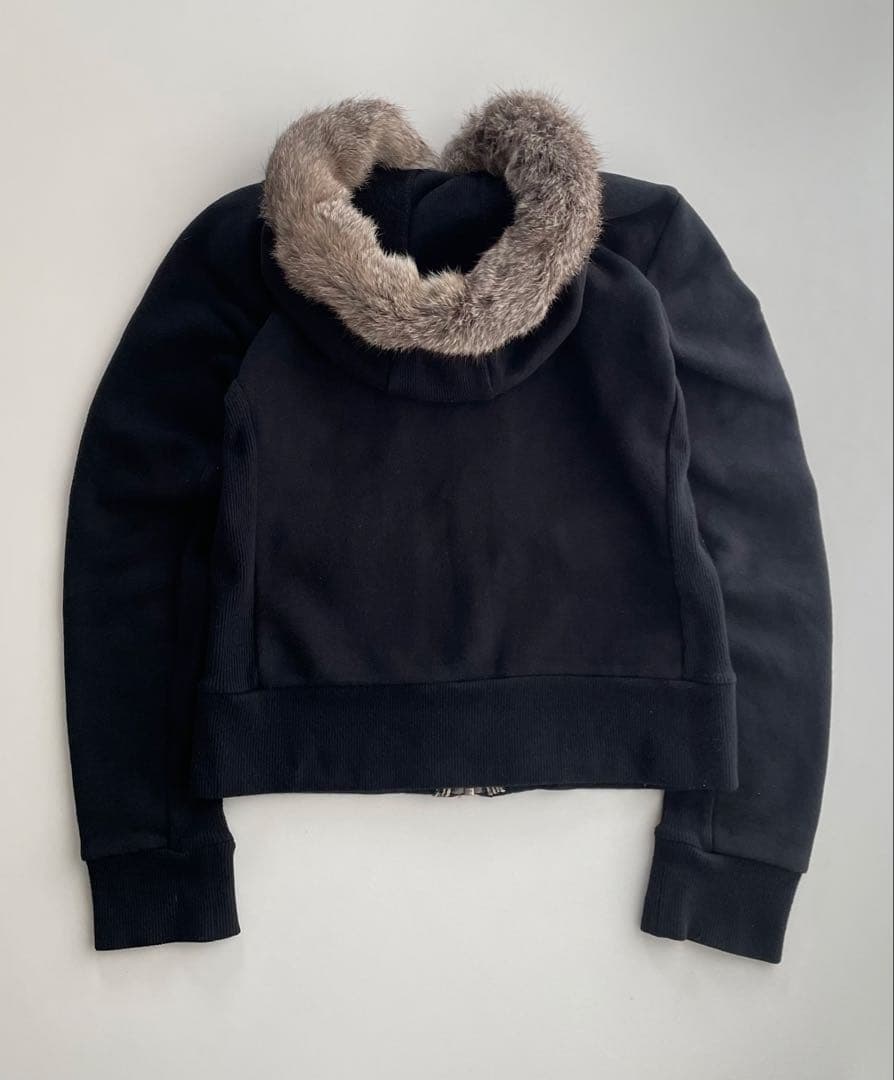 トップス Burberry Rabbit Fur Hooded Sweatshirt 38