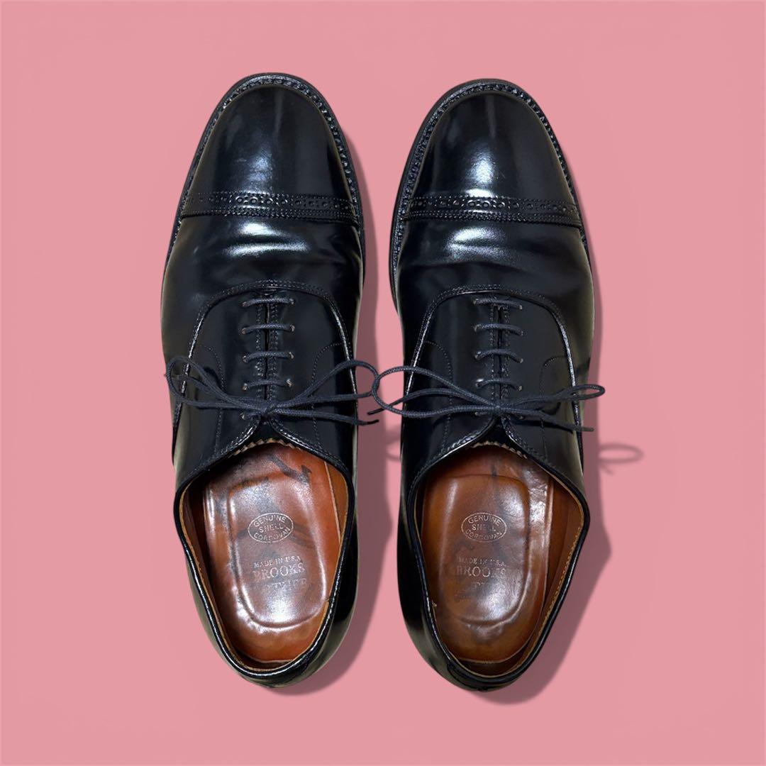 オールデン ブルックスブラザーズ 別注 ストレートチップ ブラック コードバン