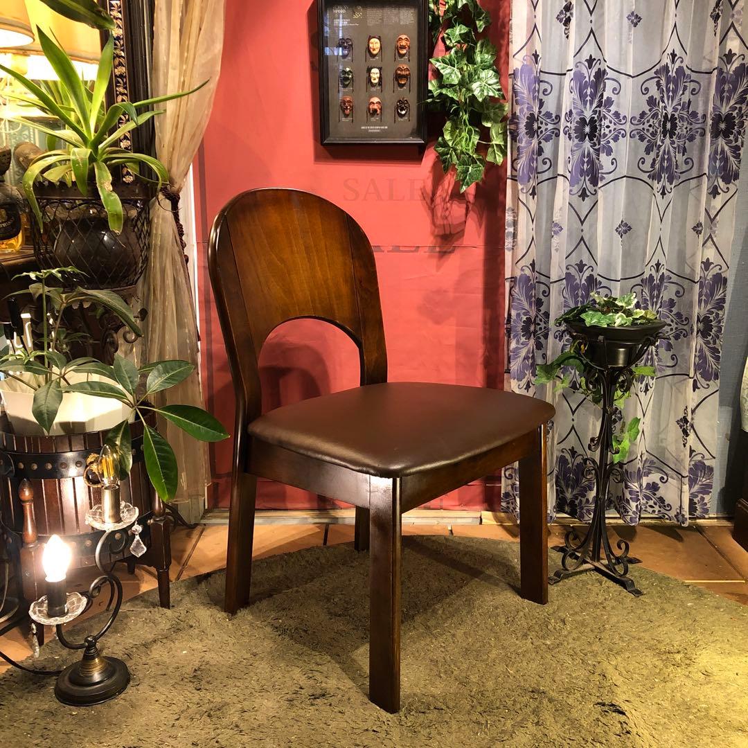 L１　ヴィンテージ ラウンドバック　ソリッドチェア