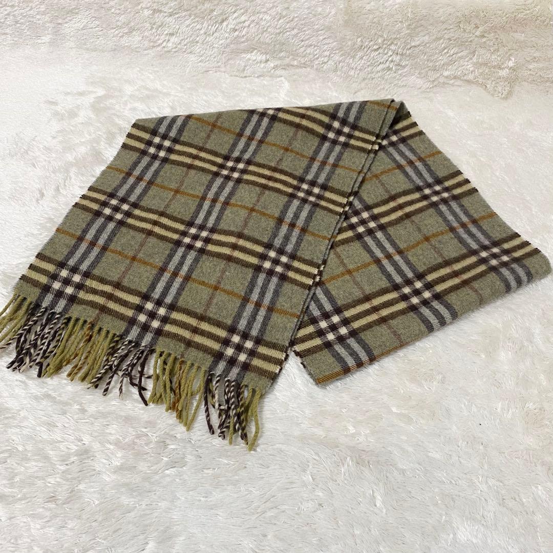 Burberry’s バーバリー マフラー ノバチェック カシミヤ イエロー