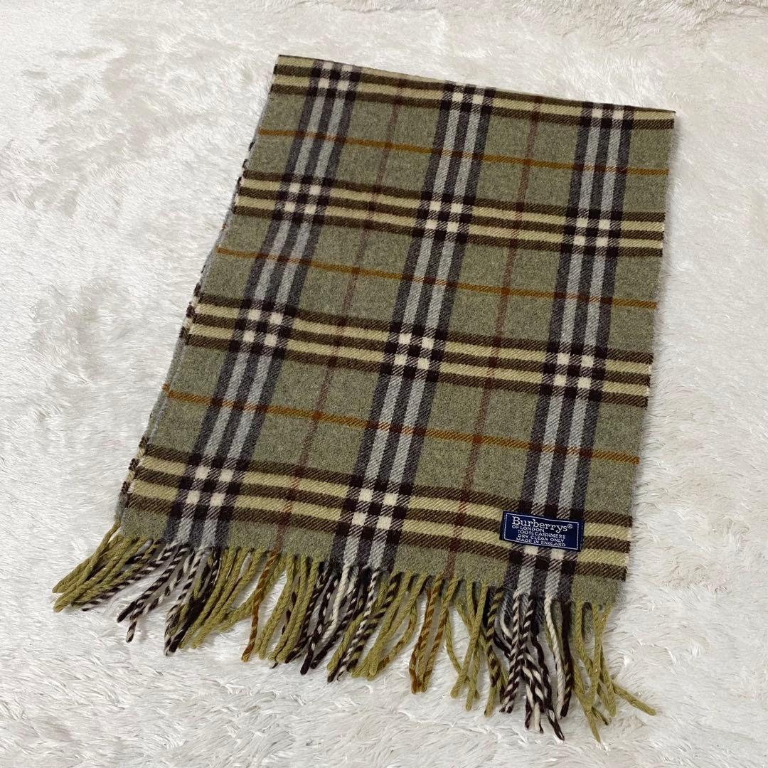 Burberry’s バーバリー マフラー ノバチェック カシミヤ イエロー