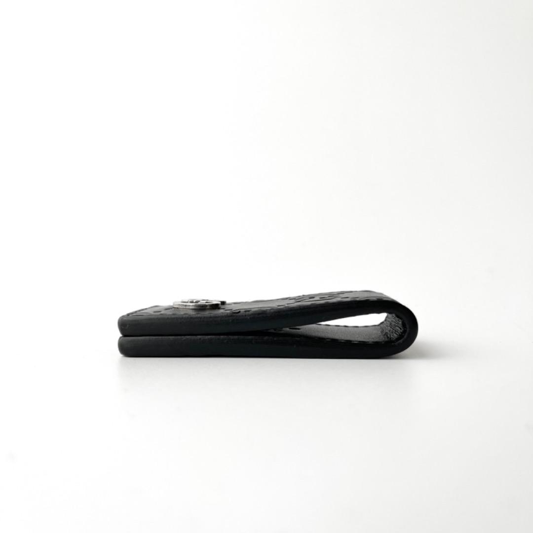 美品 グッチ ドリアン GG シグネチャー マネークリップ レザー ブラック