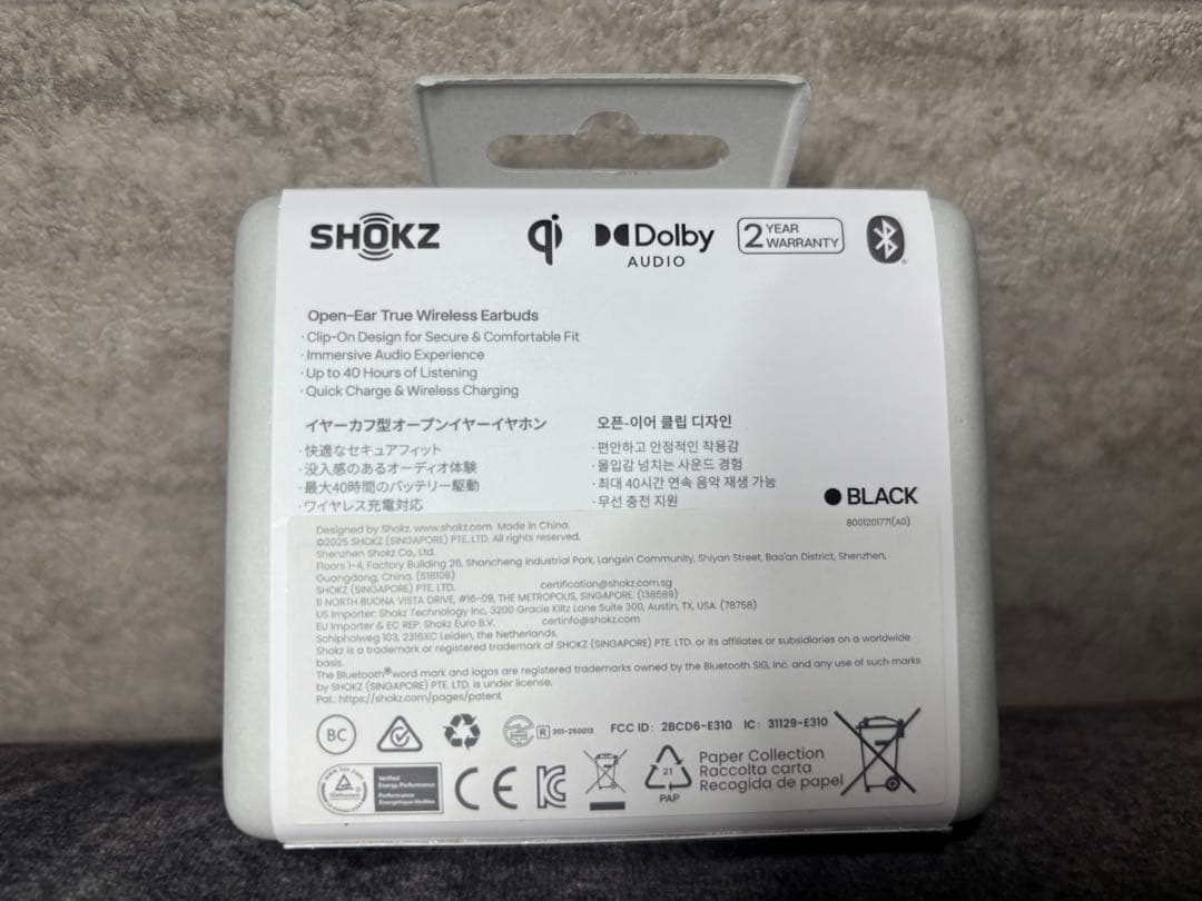 【新品未使用】SHOKZ OPENDOTS ONE BLACK イヤホン