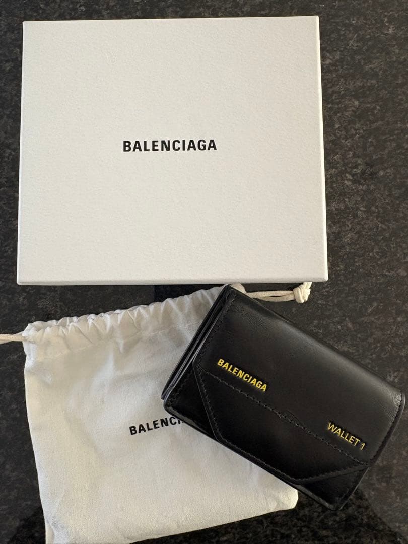 BALENCIAGA WALLET 1 ブラック三つ折り財布