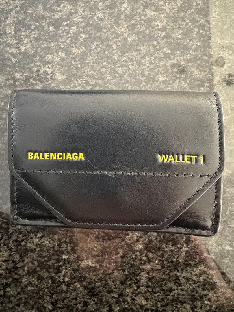 BALENCIAGA WALLET 1 ブラック三つ折り財布