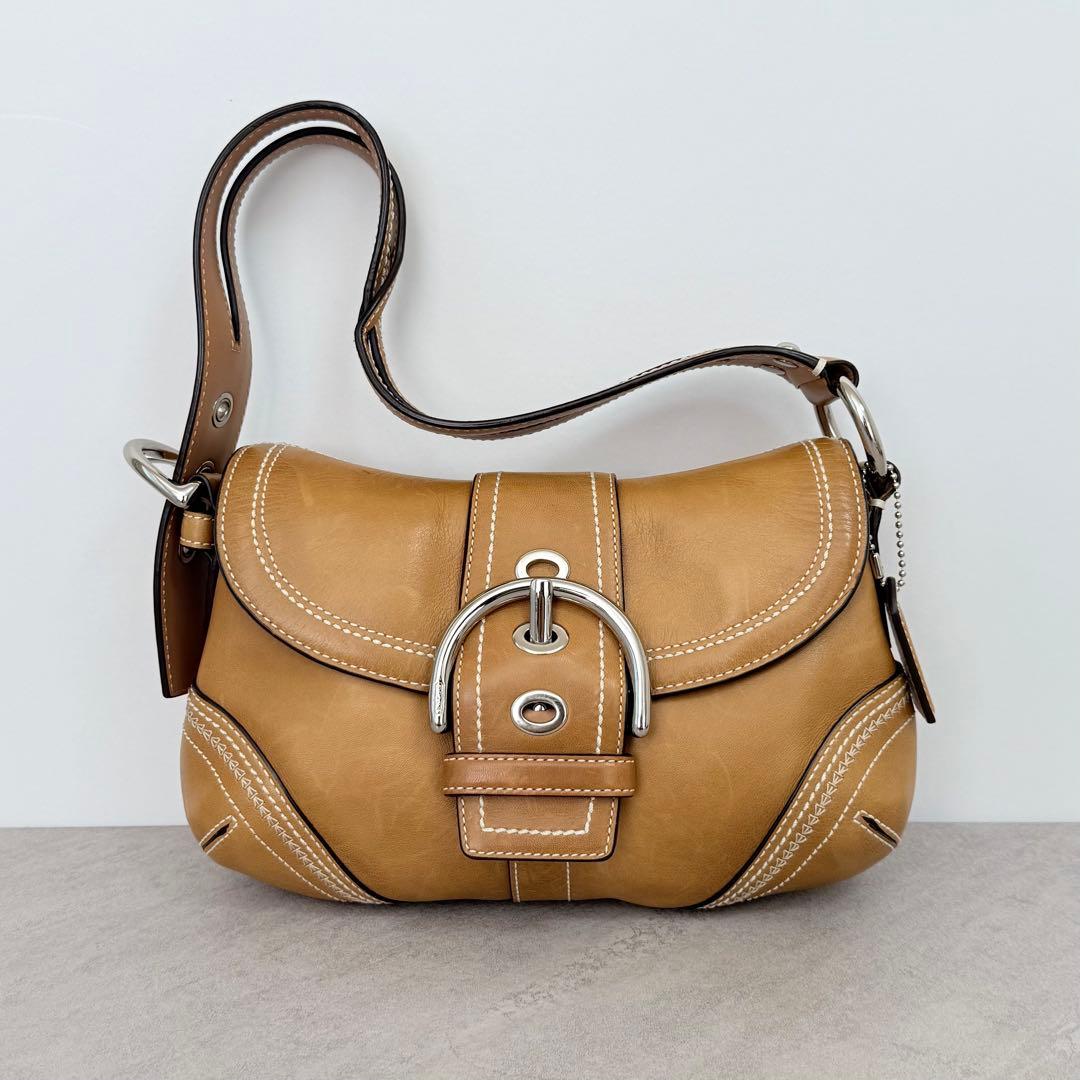 バッグ Coach Small Flap Leather Soho Shoulder