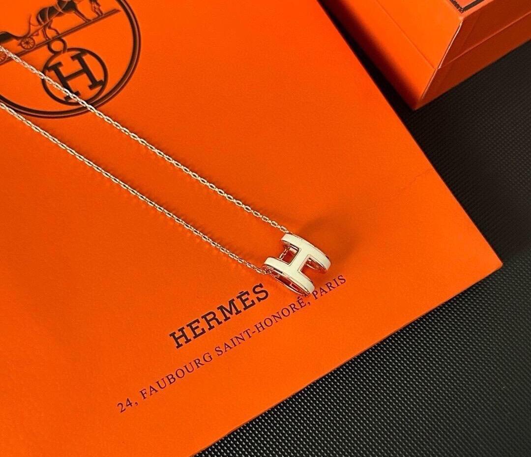 美品 HERMES H型ペンダントネックレス