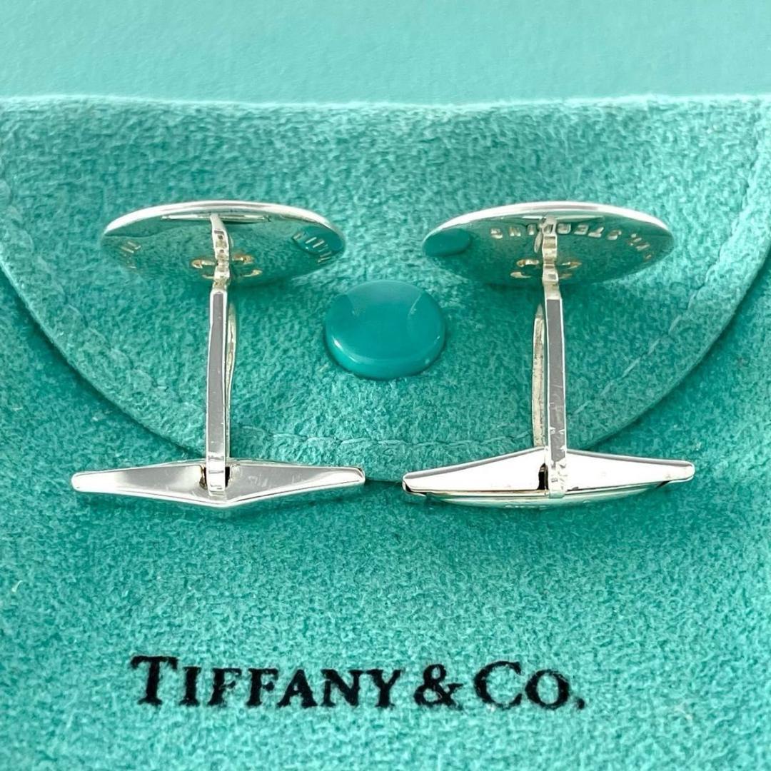 箱袋付き ティファニー ボタンカフス スターリングシルバー 14KT Q47fe