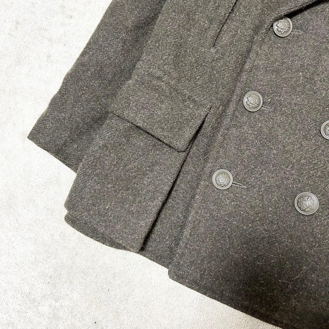 美品　ナイジェルケーボン　ウールピーコート　カーキ　Pコート　メタルボタン