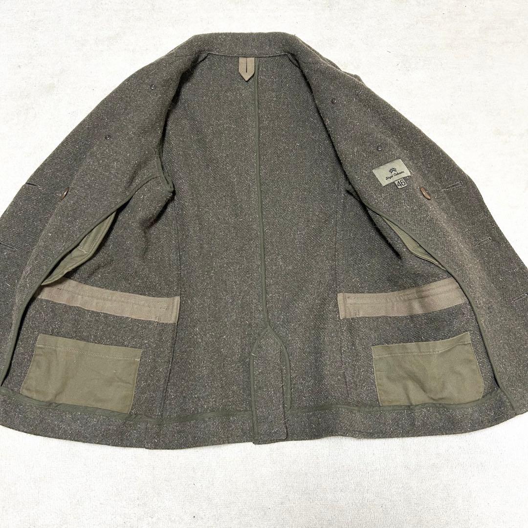 美品　ナイジェルケーボン　ウールピーコート　カーキ　Pコート　メタルボタン