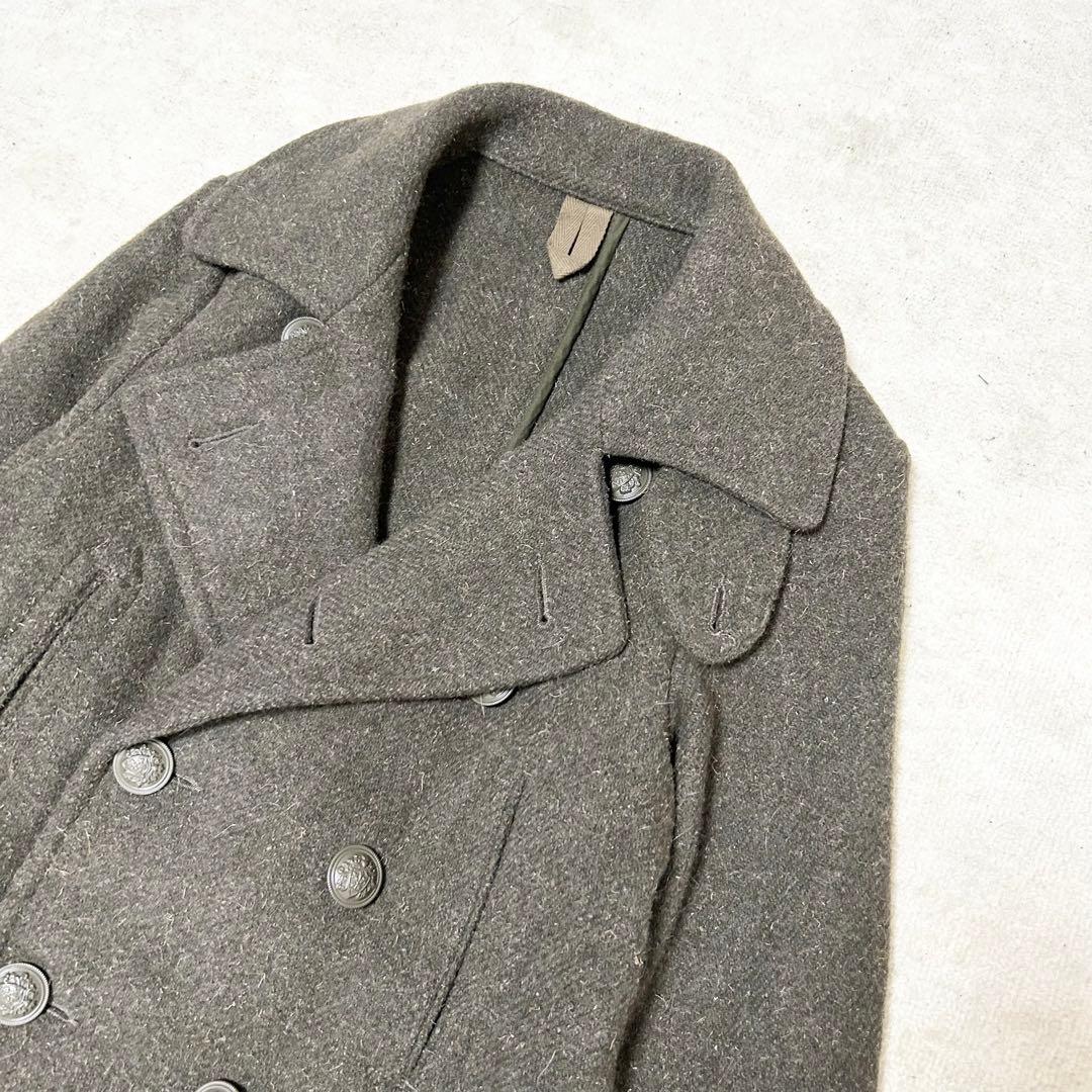 美品　ナイジェルケーボン　ウールピーコート　カーキ　Pコート　メタルボタン