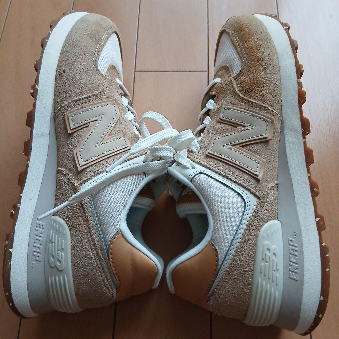 【美品】ニューバランス　574　ベージュ/ネイビー　2足セット　22.5cm