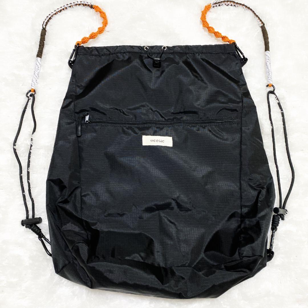 完売品 美品 ocosic オコジック 編み紐 4way ナップサック オレンジ