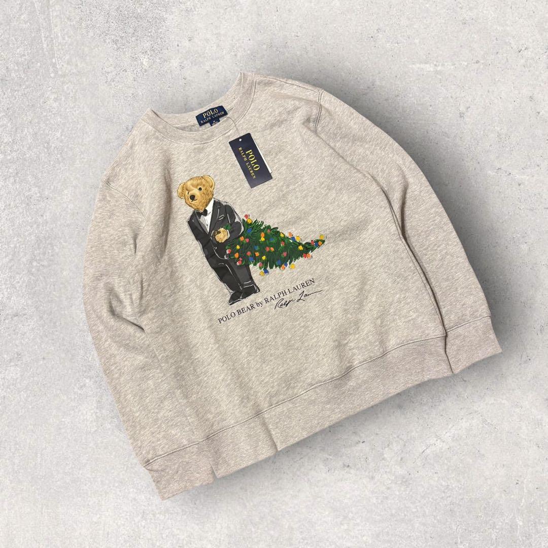 【ポロラルフローレン】ポロベアスウェット　レディースS相当　グレー　タグ付き