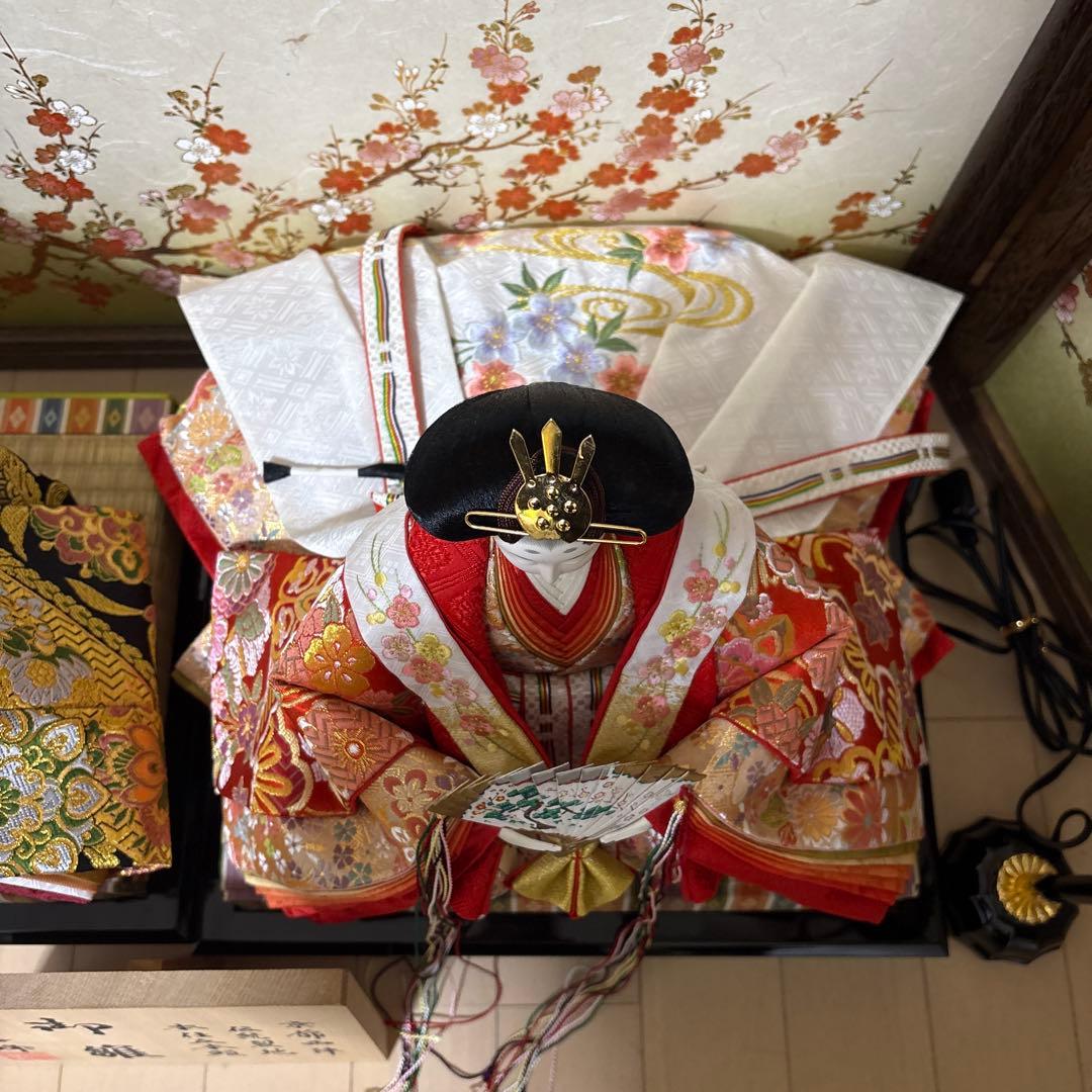 雛人形 お道具一式 京都西陣 親王飾り 屏風なし