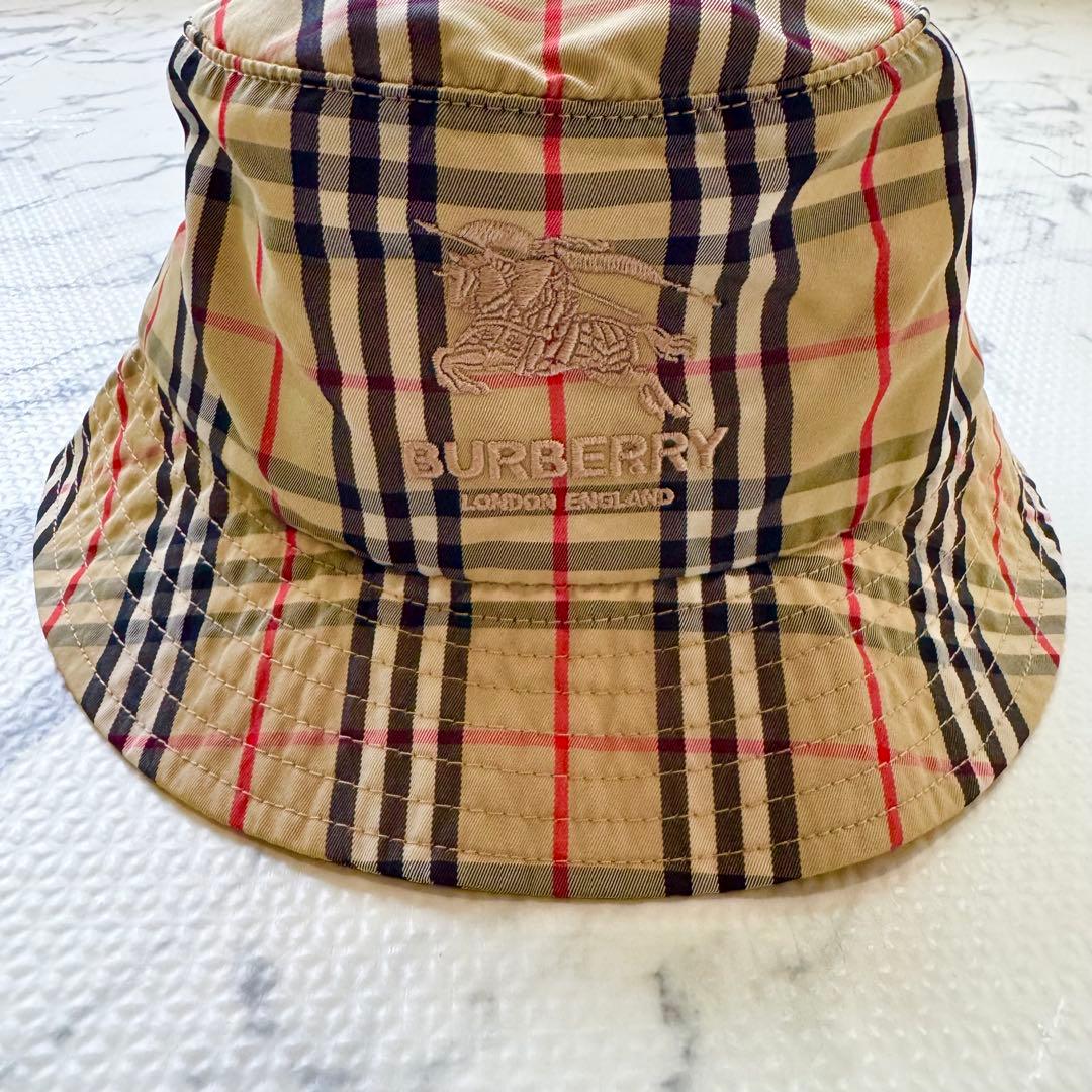 ⭐︎【美品】バーバリー　シュプリーム　バケットハット ノバチェック　ホースロゴ ⭐︎