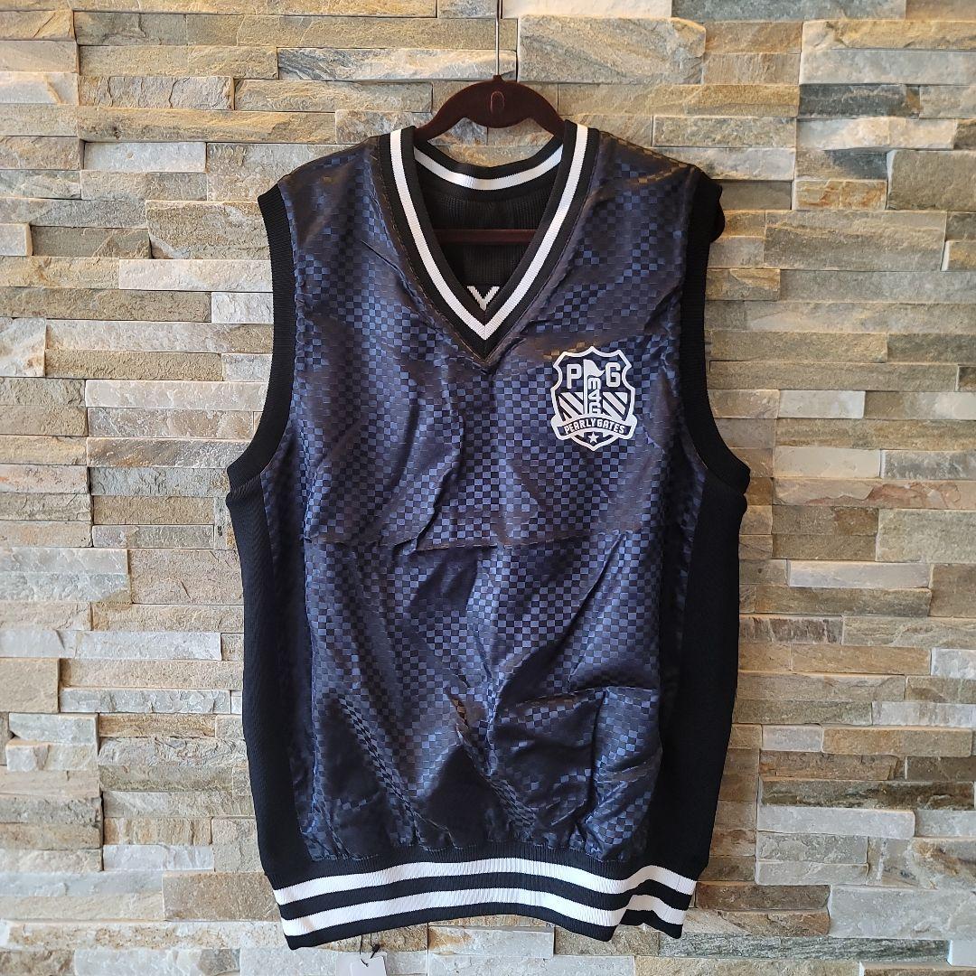 新品PEARLY GATES 黒 Vネック リバーシブルベスト　5