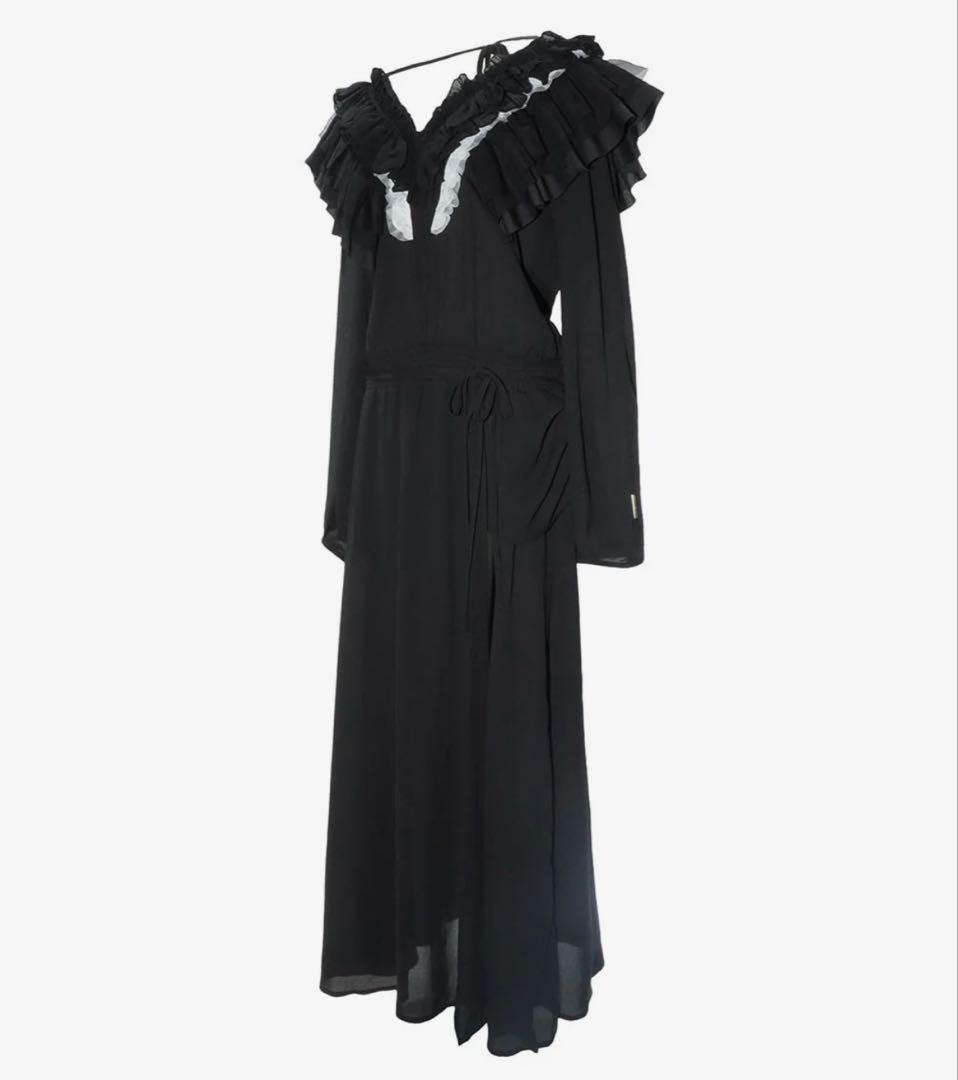 ワンピース theredthread S ruffle chiffon long dress