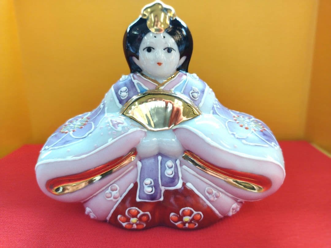 【再値下げ】新品　九谷焼　３号雛人形　花むらさき　ひな祭り