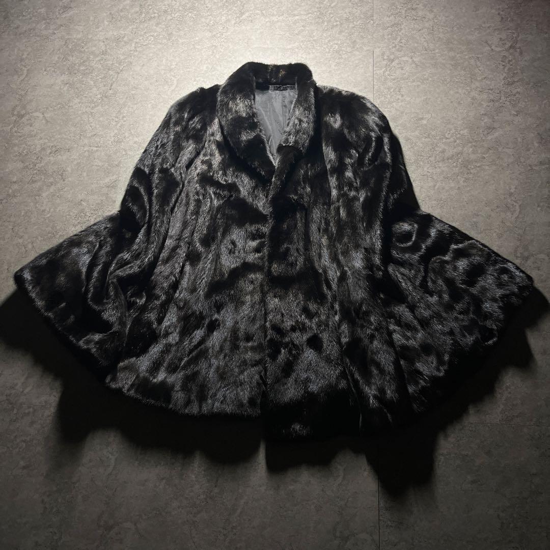 美品 GEOFFREY BEENE 毛皮 ミンクファー ポンチョ 送料無料