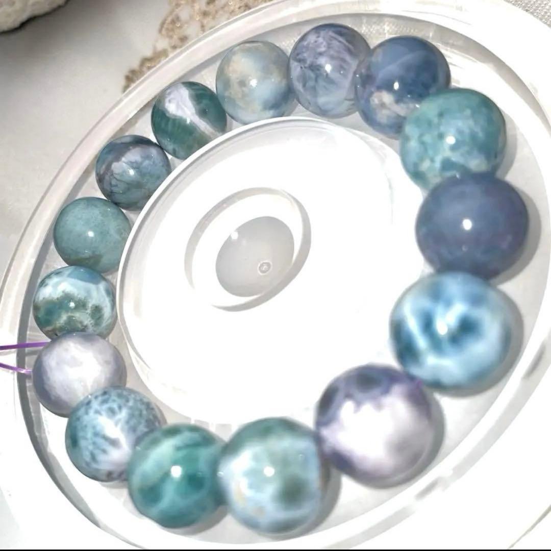 【高品質・現品】パープルラリマー ブレス13mm ペクトライト ドミニカ a