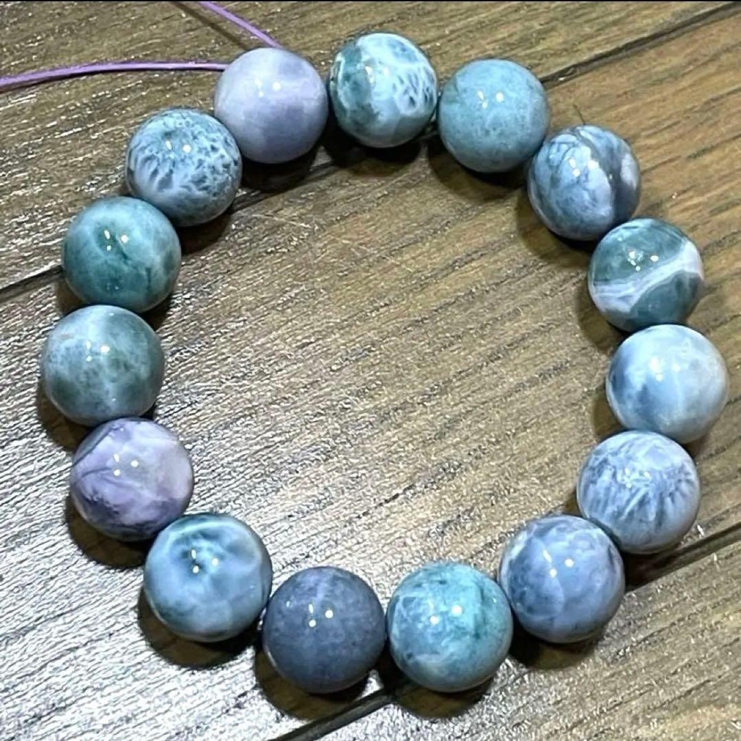 【高品質・現品】パープルラリマー ブレス13mm ペクトライト ドミニカ a