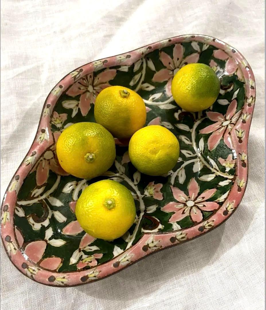 ヒヅミ峠舎　オーバル変形小皿　やちむん