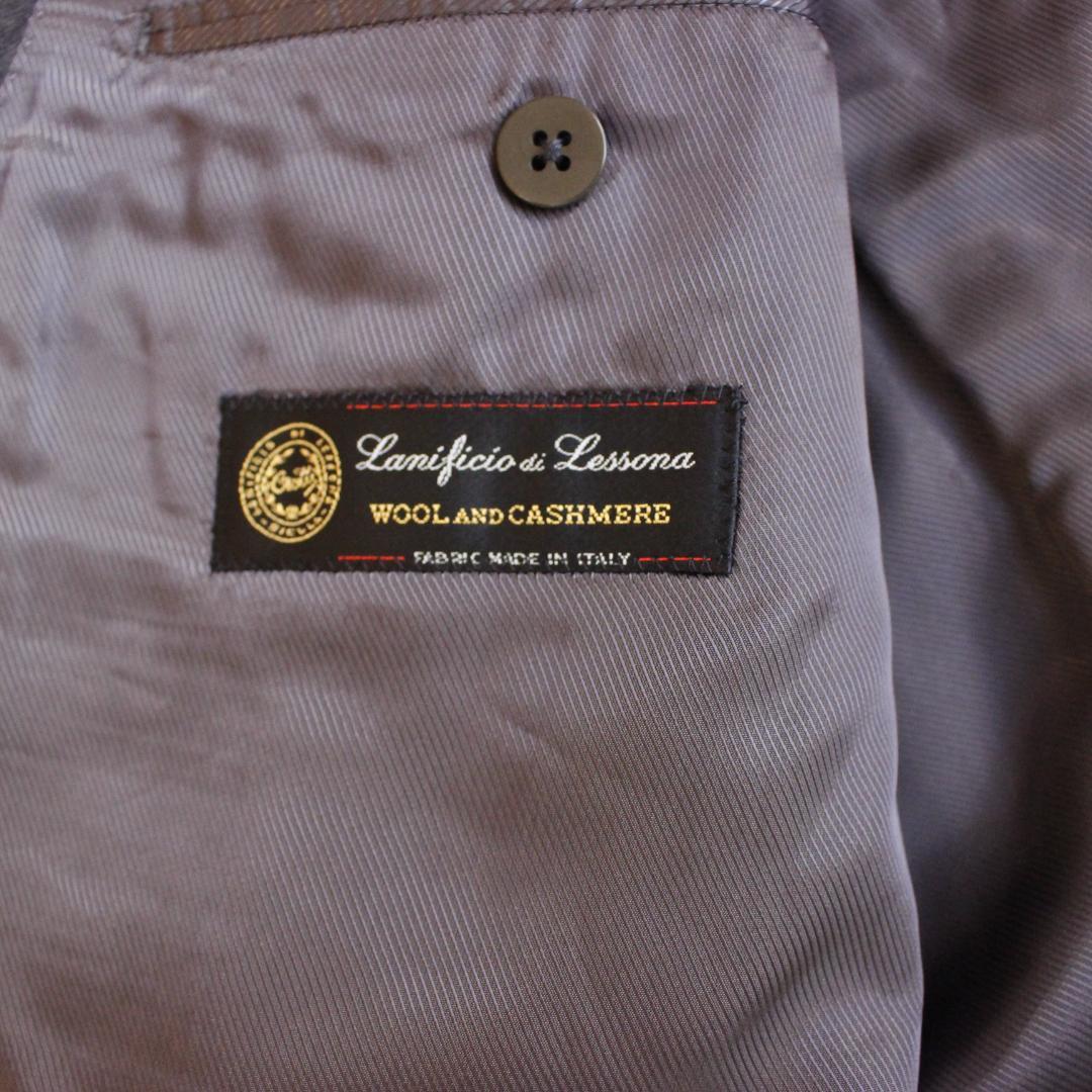 SOVEREIGN カシミヤ混 ダブルセットアップスーツ LLサイズ グレー