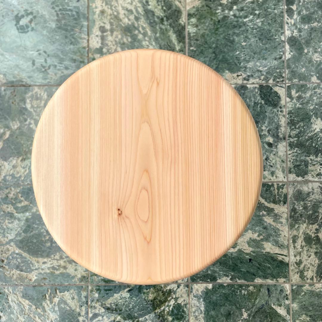 みかん　国産ひのき　木製スツール　カウンターチェアー　丸椅子　3脚