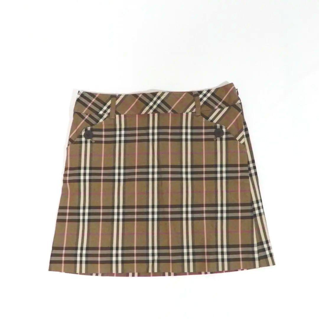 バーバリー ブルーレーベル　ミニスカート　ノバチェック　ホースロゴ