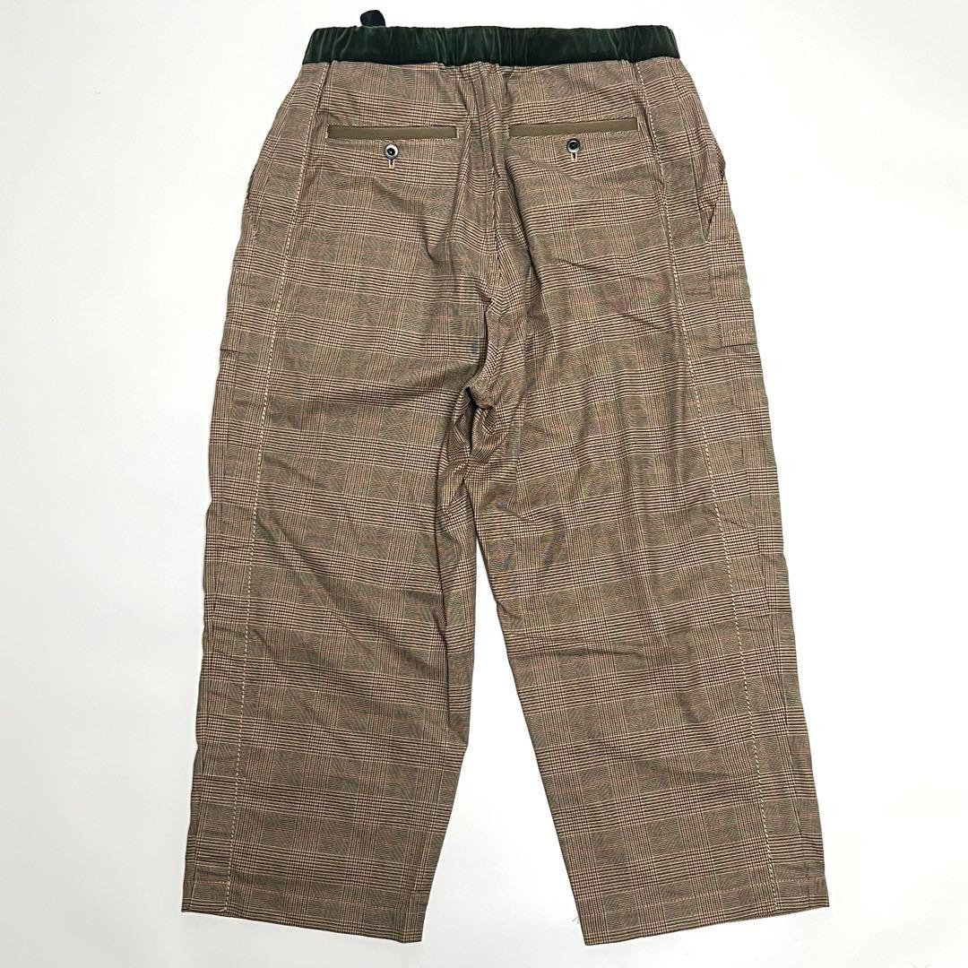 【美品】サカイ　sacai　アジャストバックルボトムス　チェック　ブラウン　3