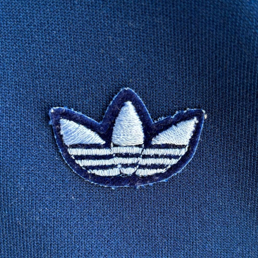 美品【在原みゆ紀着用】アディダス デサント トラックジャケット ジャージ 紺×青
