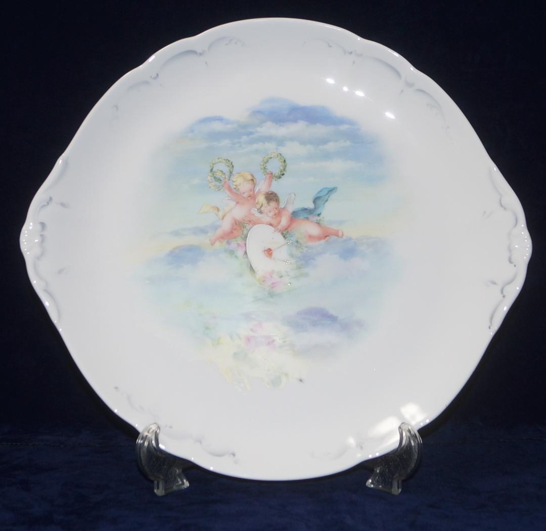 天使絵皿　マーティシ・ミクロシュ(元ヘレンド社ヘッドペインター）資料写真付き