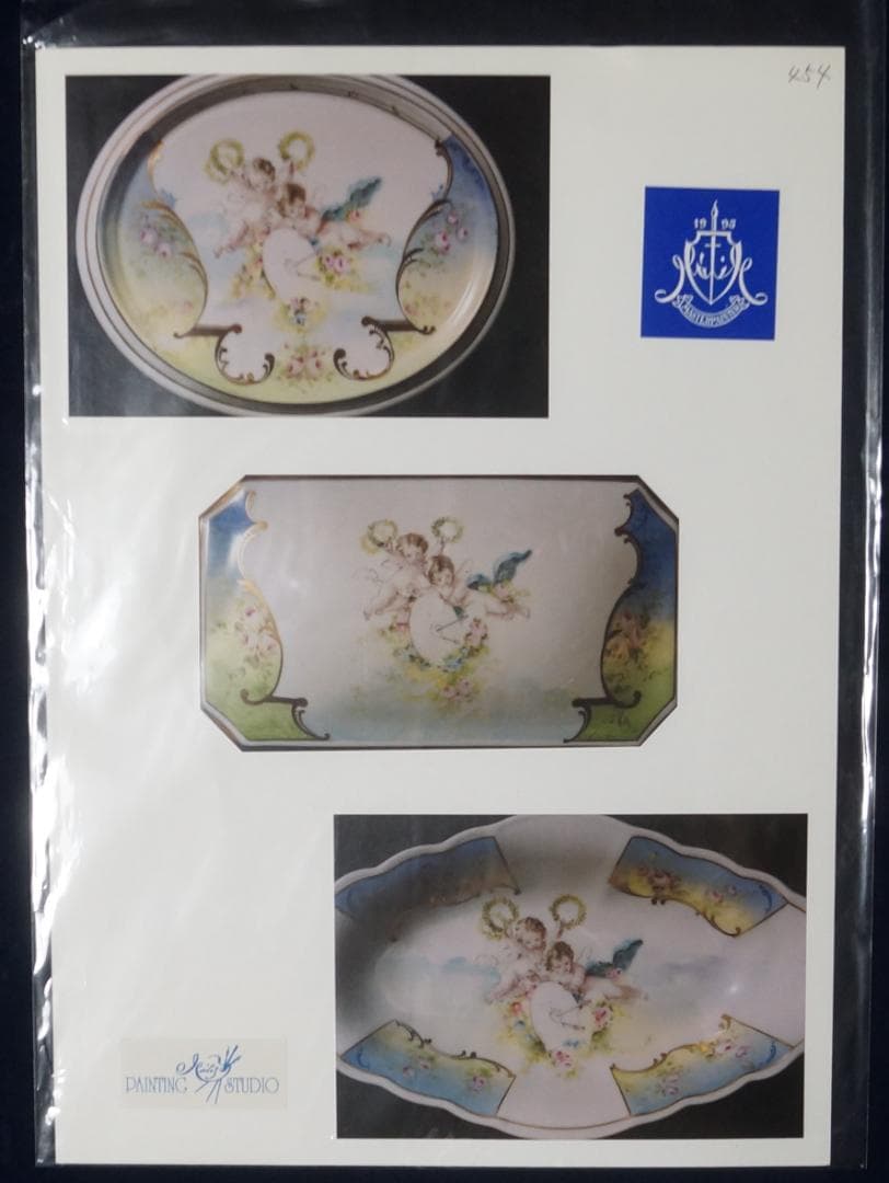 天使絵皿　マーティシ・ミクロシュ(元ヘレンド社ヘッドペインター）資料写真付き