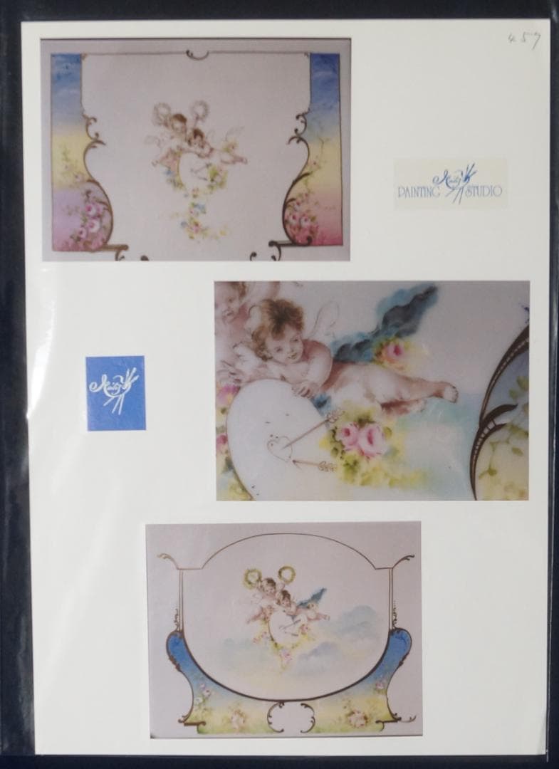 天使絵皿　マーティシ・ミクロシュ(元ヘレンド社ヘッドペインター）資料写真付き