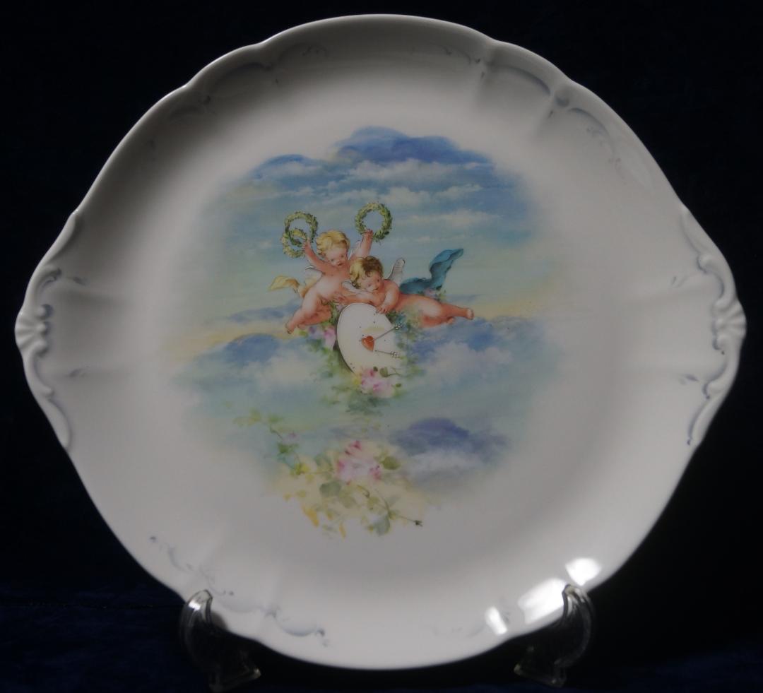 天使絵皿　マーティシ・ミクロシュ(元ヘレンド社ヘッドペインター）資料写真付き