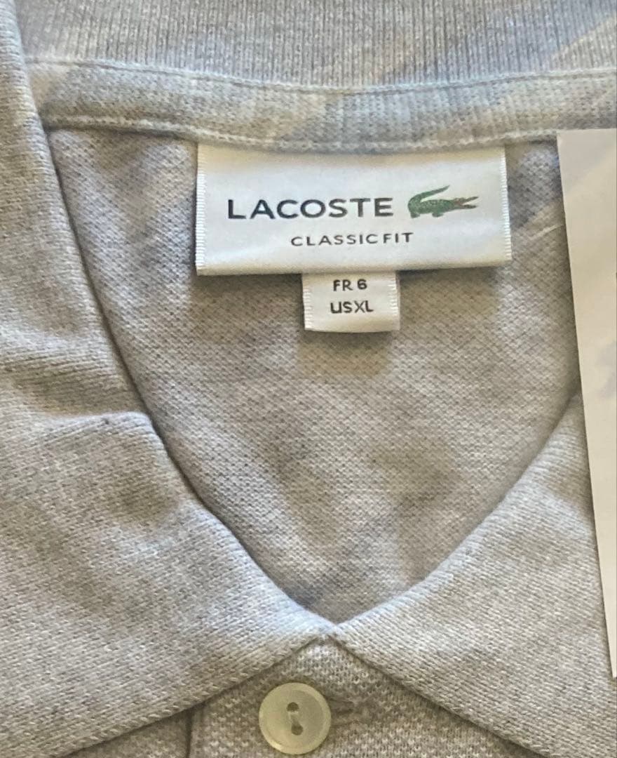 Lacoste ポロシャツ 半袖 クラシックフィット グレー XLサイズ