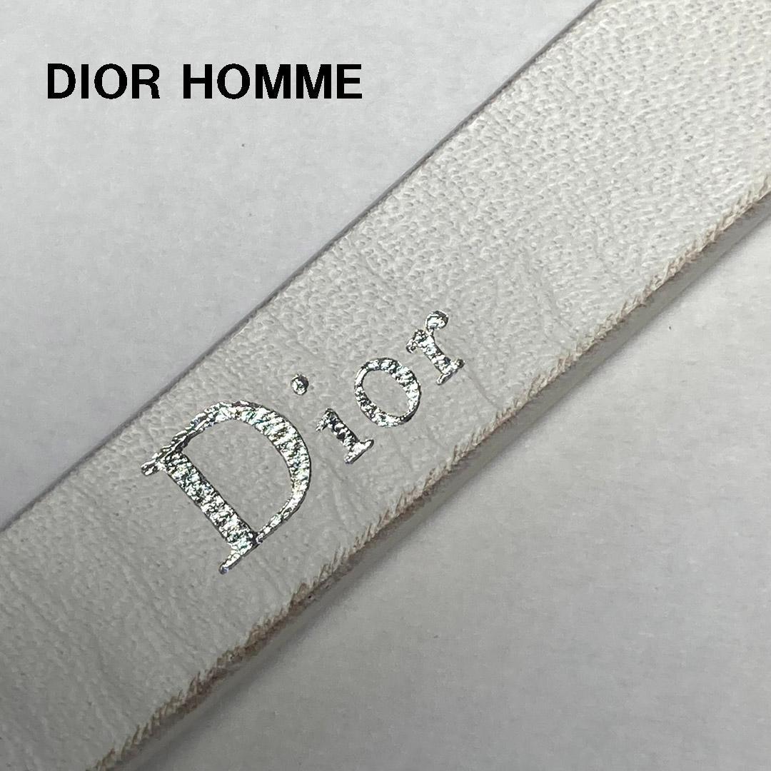 美品 未使用 ディオールオム ホワイトサスペンダー エディスリマン